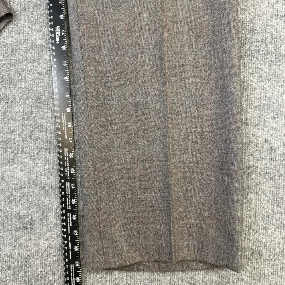 Vintage Flannel Dress Pants Mens 40x29 Gray Wool Pinstripe Flat Front Trousers